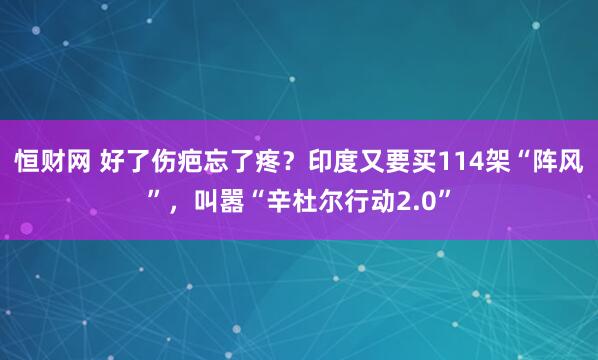 恒财网 好了伤疤忘了疼？印度又要买114架“阵风”，叫嚣“辛杜尔行动2.0”